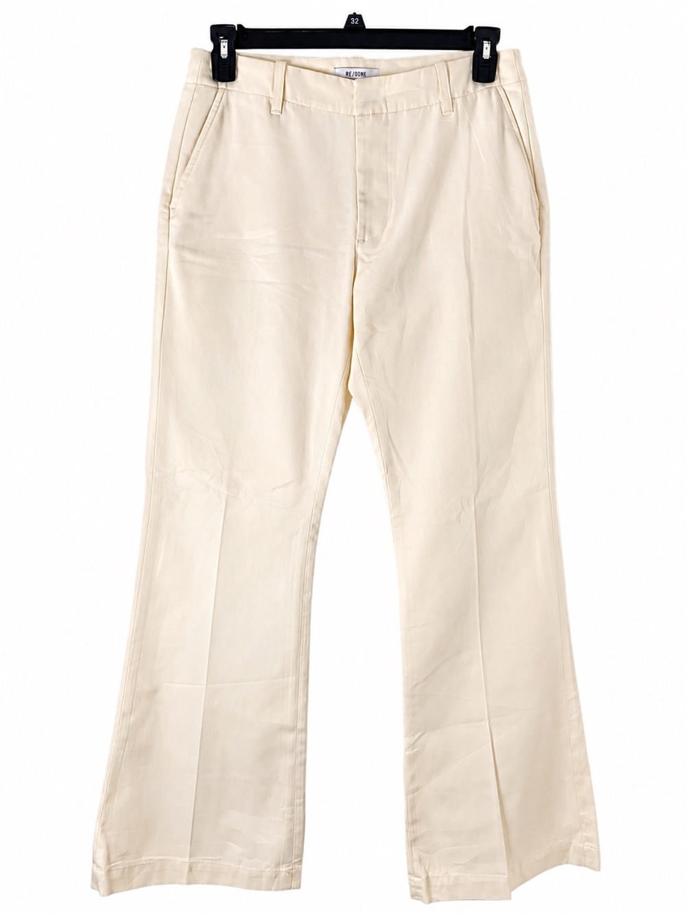 RE/DONE Structured Ivory Cotton Twill Wide Leg Pants NWOT
